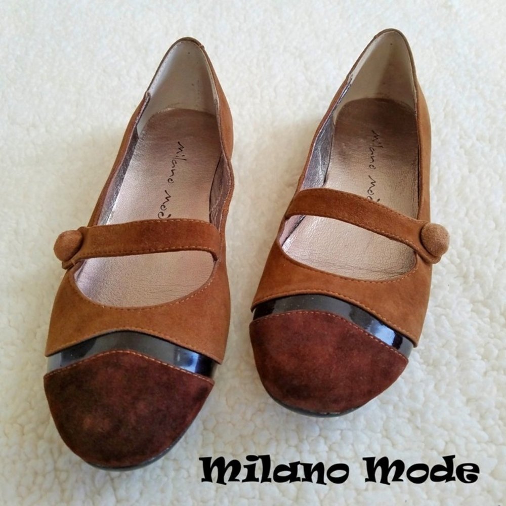Milano Women’s Brown Suede Mary Jane Flats